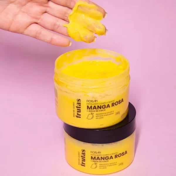Porán Bem Me Quero Frutas Manga Rosa + Água de Coco - Esfoliante Multifuncional 240g - Imagem 3