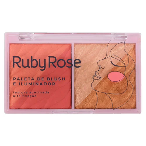 PALETA DE BLUSH E ILUMINADOR - Ruby Rose HB75331 - Imagem 3